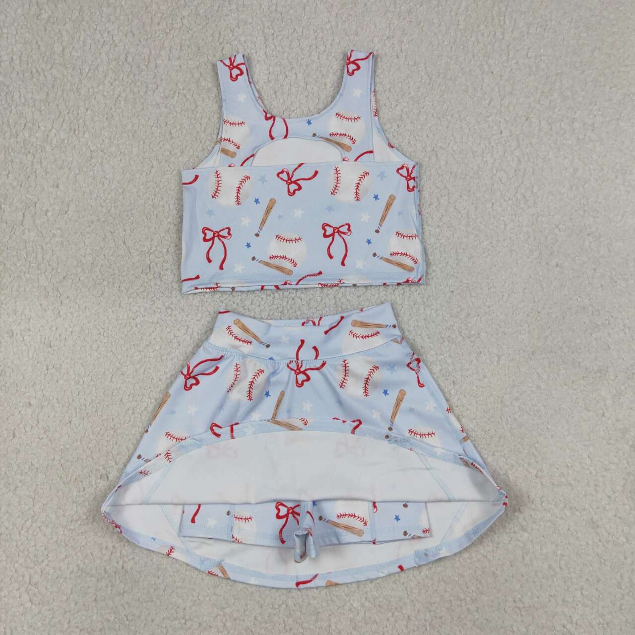 Baseball design girls summer yoga dress