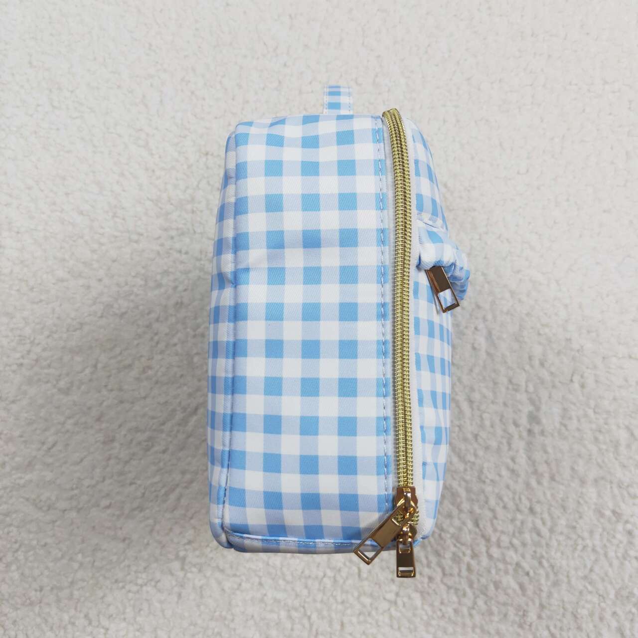 wholesale girls blue checkered lunch bag