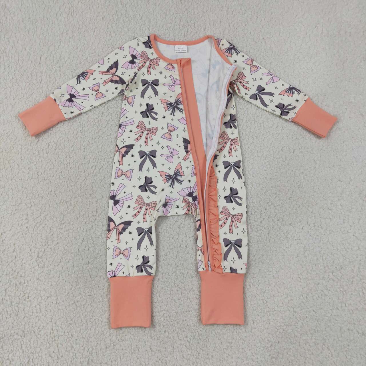 Toddle baby Halloween bow long sleeve romper