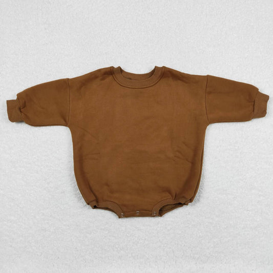 brown long sleeve sweater romper