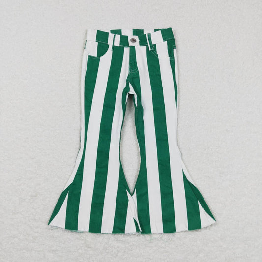 Green stripes jeans bell bottoms