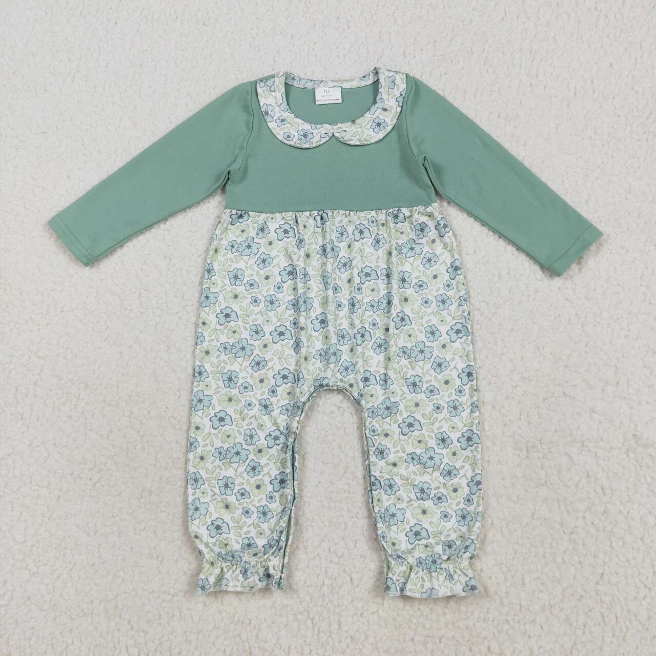 Toddle baby boys blue flowers romper