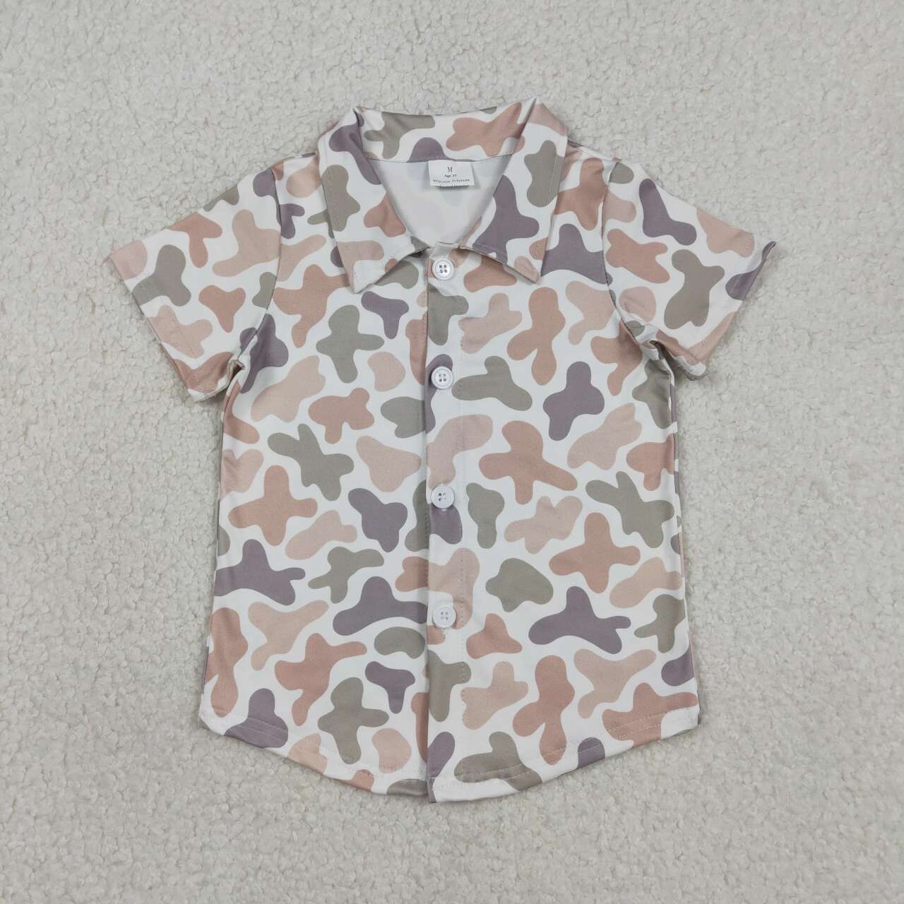Camouflage print baby boy button shirt