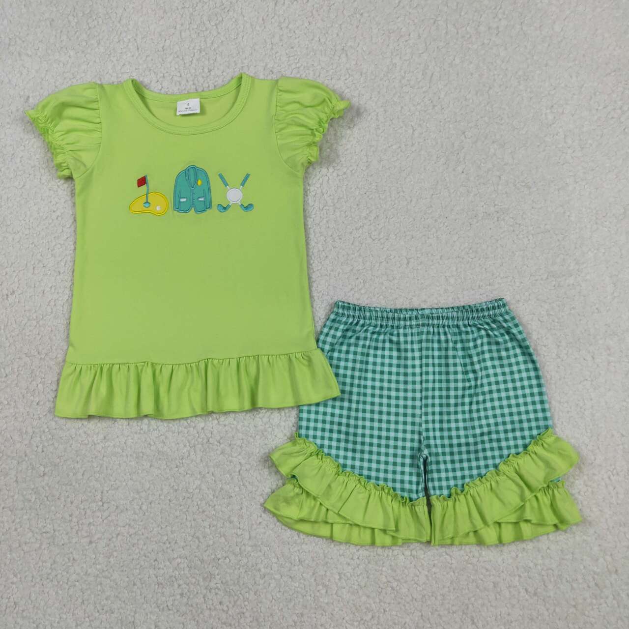 Embroidery Golf top matching shorts  girls summer outfit