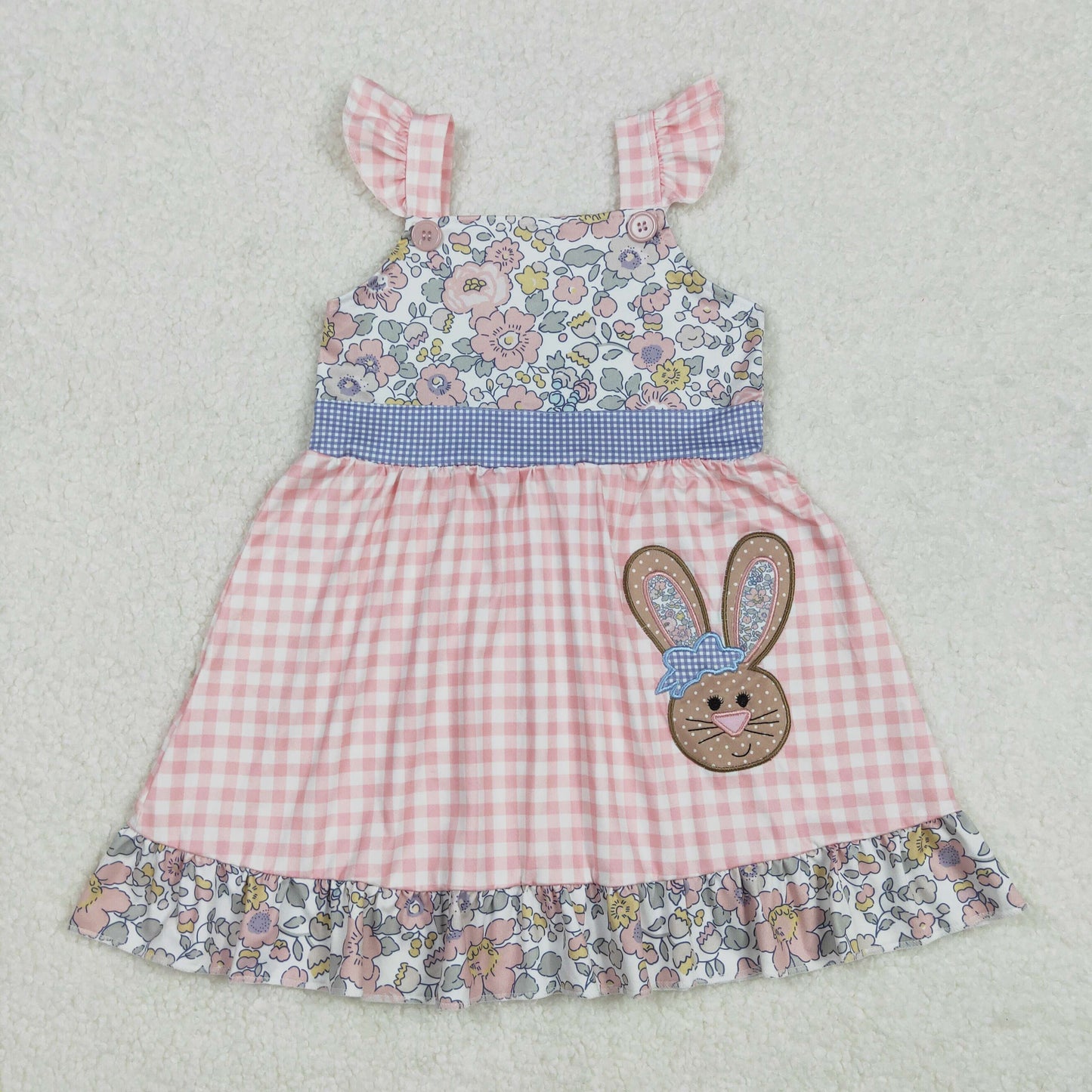 Embroidery floral bunny Easter dress
