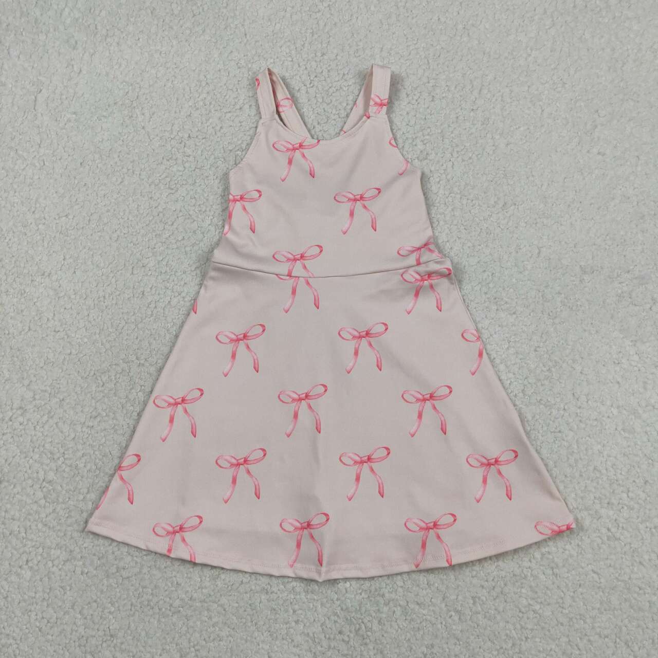 Pink bow design toddle baby girls yoga dress