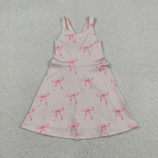 Pink bow design toddle baby girls yoga dress