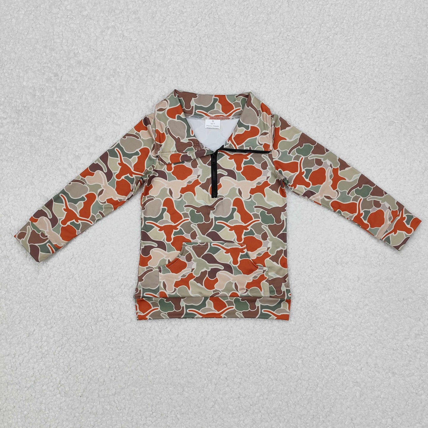 Baby Boy Camo Long Sleeve Cow Top