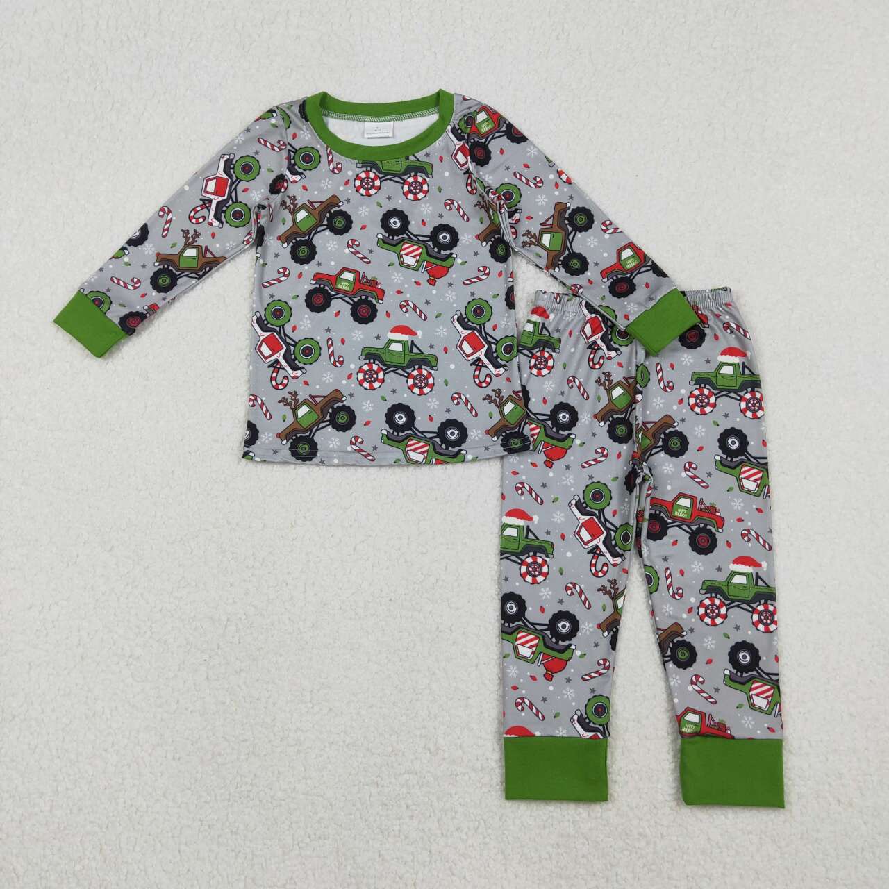 Christmas truck kids long sleeve  outfit