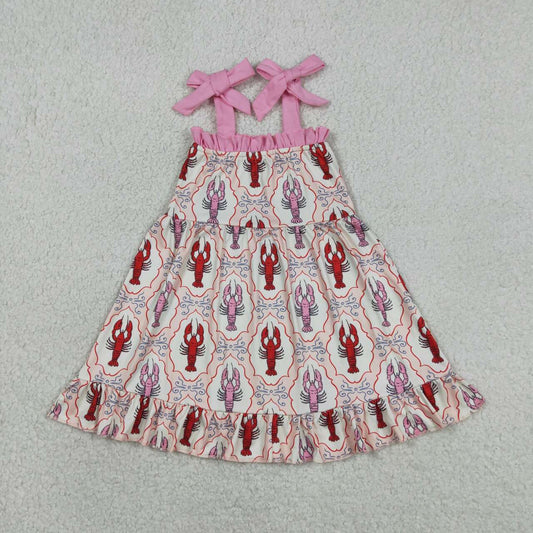 Crawfish design girls holiday dress