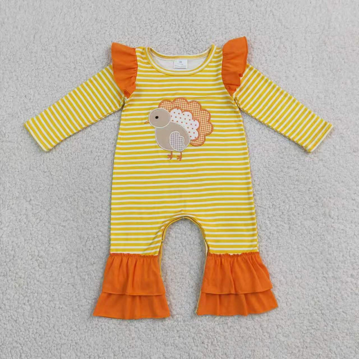 Embroidery turkey Thanksgiving long sleeve matching outfit