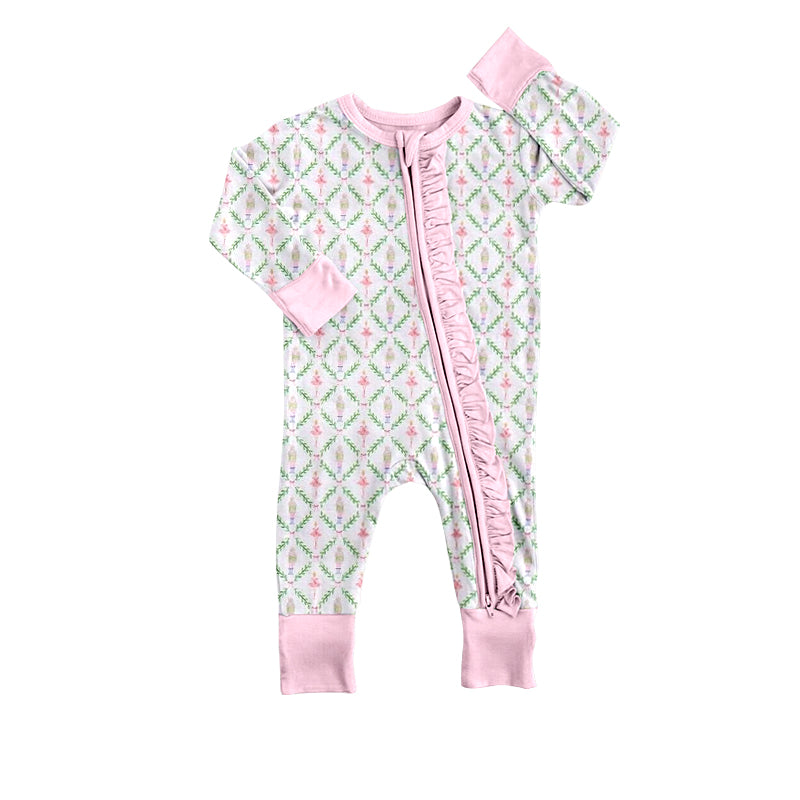 toddle girls Christmas soldier long sleeve zip romper