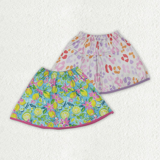 baby girl colorful leopard summer skirt inside shorts
