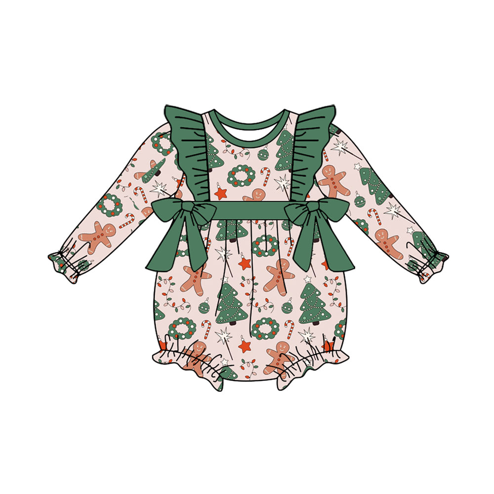 baby girl christmas design fall winter romper