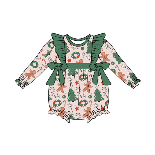 baby girl christmas design fall winter romper