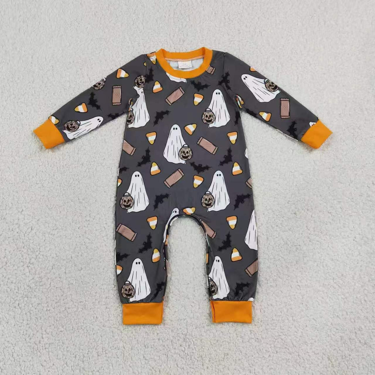 Halloween ghost pumpkins long sleeve top matching pants boy outfit