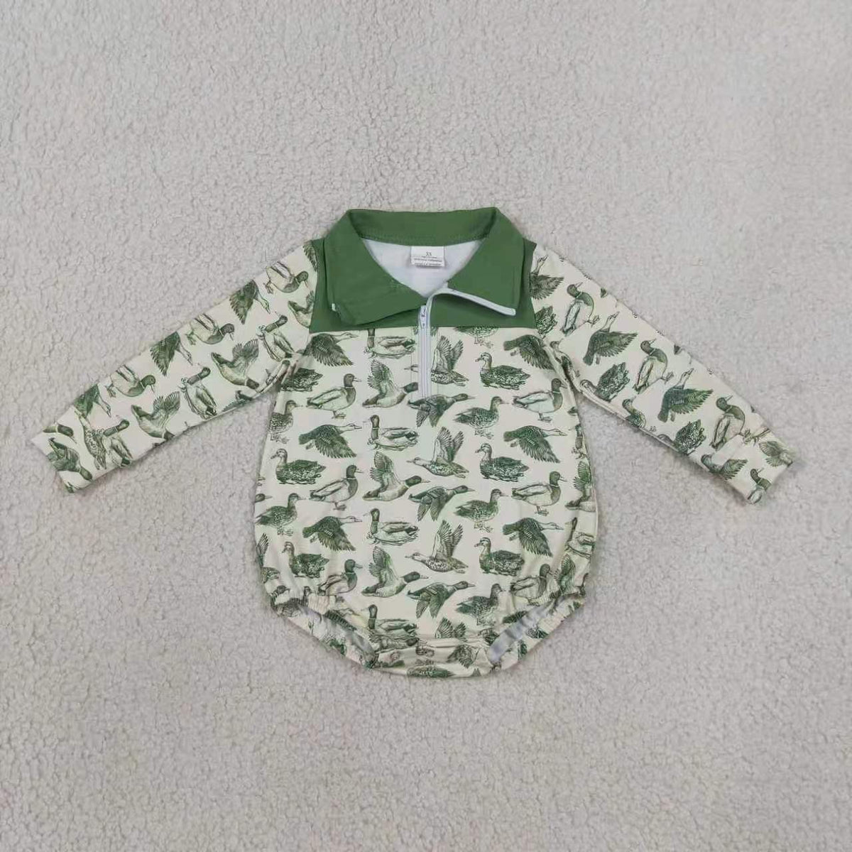 Toddle baby boy leaves print long sleeve romper