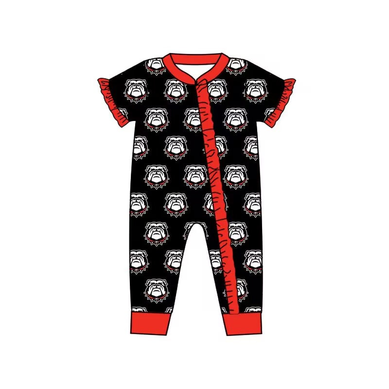 Toddle girl colleague team bulldog zip romper