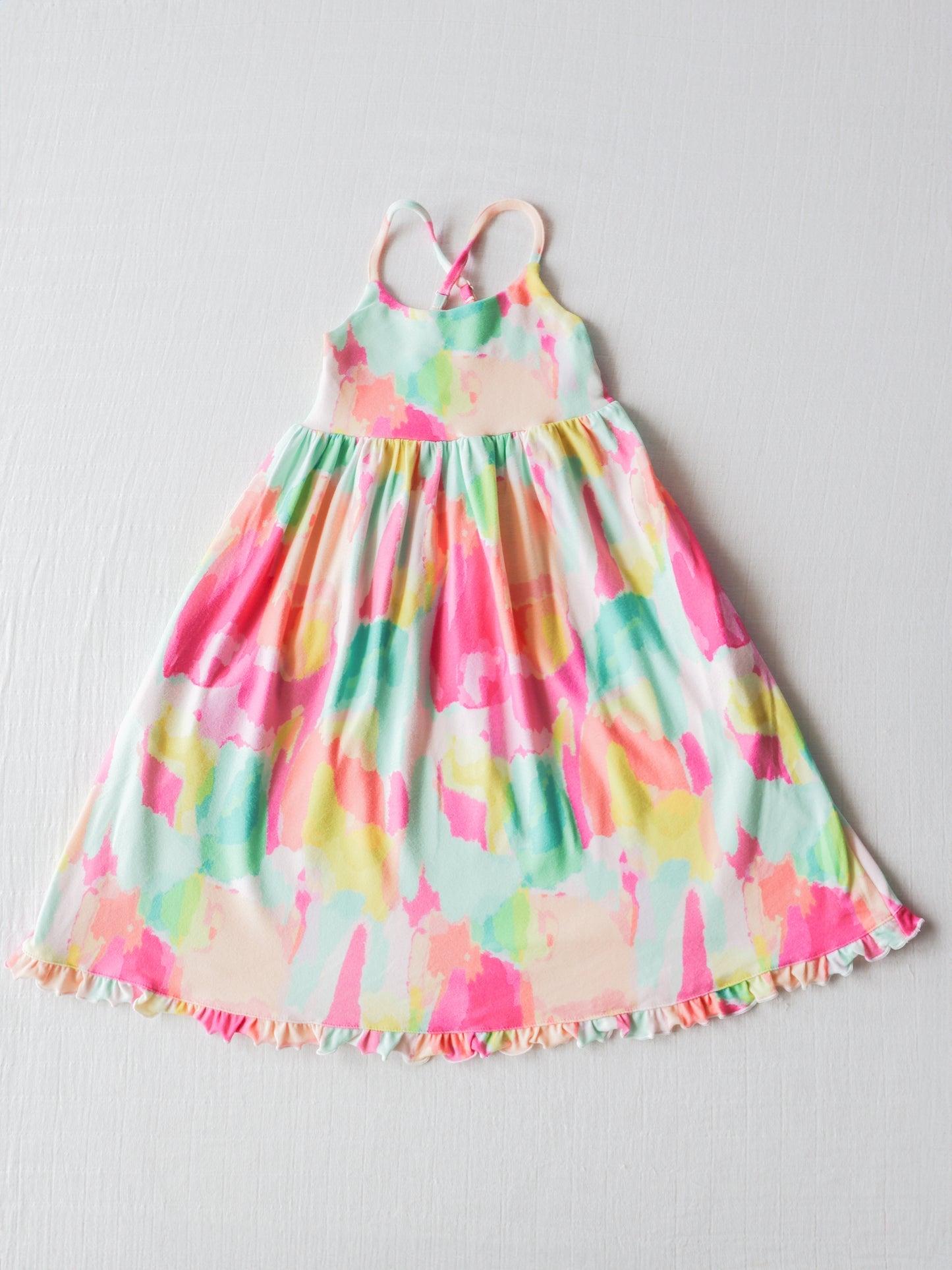 Baby girl wholesale tie dye boutique dress