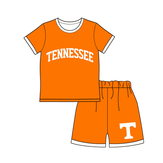 Custom team short sleeve top matching shorts boy summer outfit