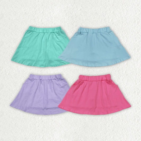 Baby girls blue pocket cotton skirt shorts