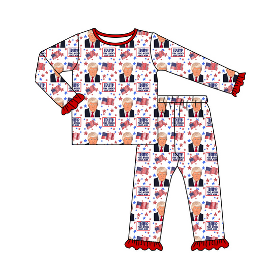 Girls long sleeve bamboo pajama outfit