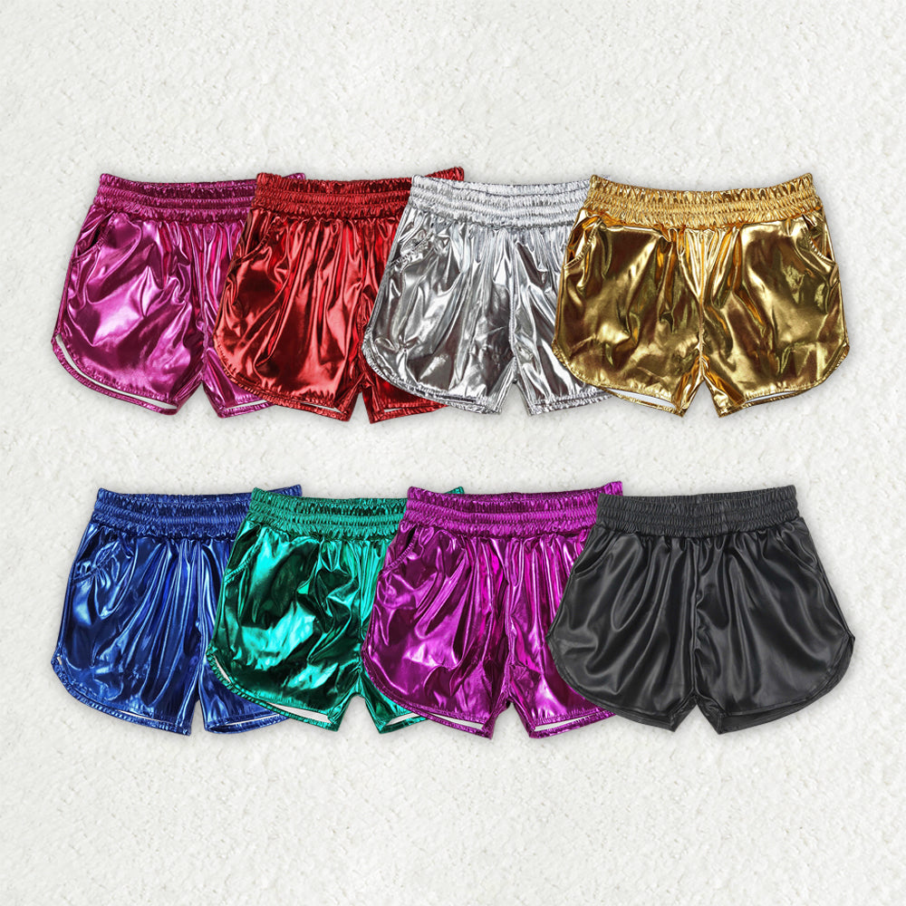 toddle girls dark blue p-leather summer shorts