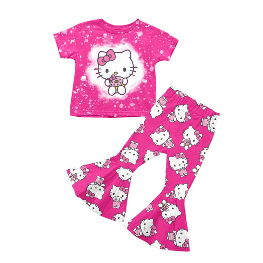 baby  girls short sleeve cartoon outfit
