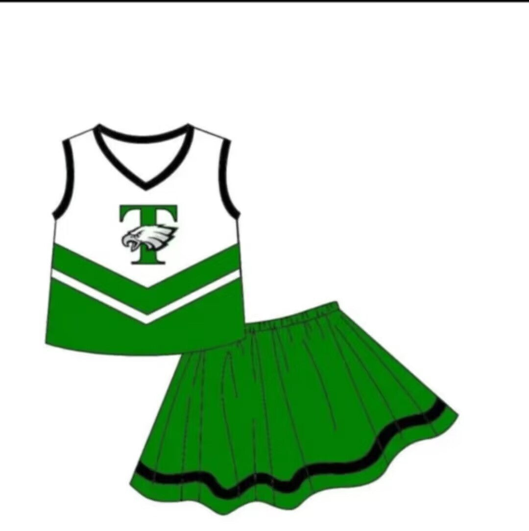 baby girls cheer skirt 2pcs outfit