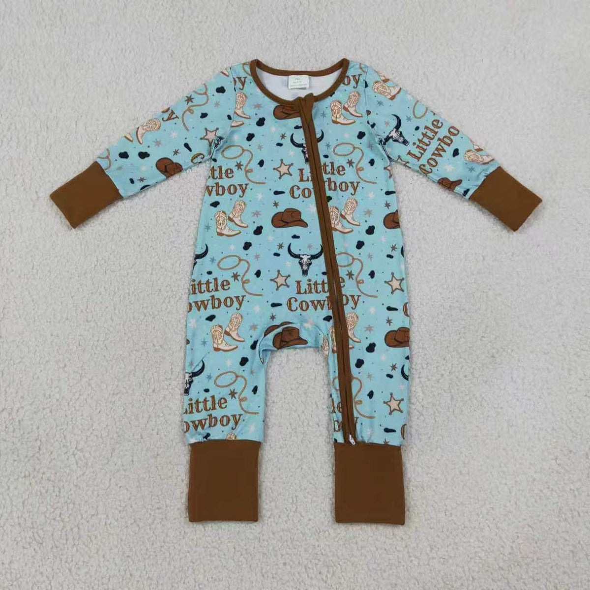Little cowboy long sleeve top matching pants boy outfit