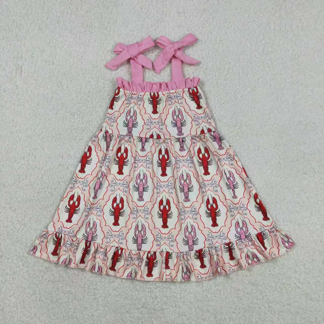 crawfish design top matching shorts girl outfit