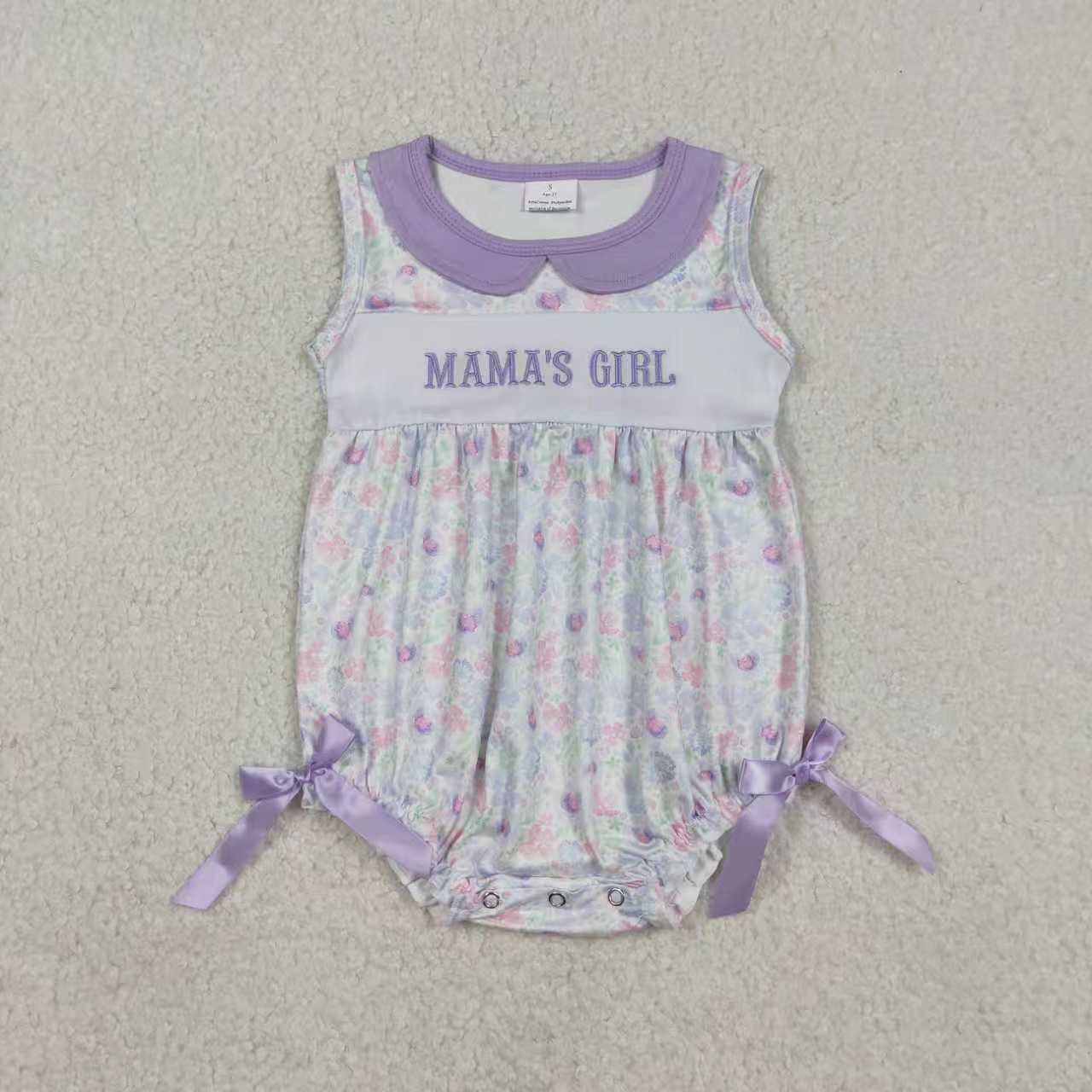 Mamas girl embroidery design girls summer dress