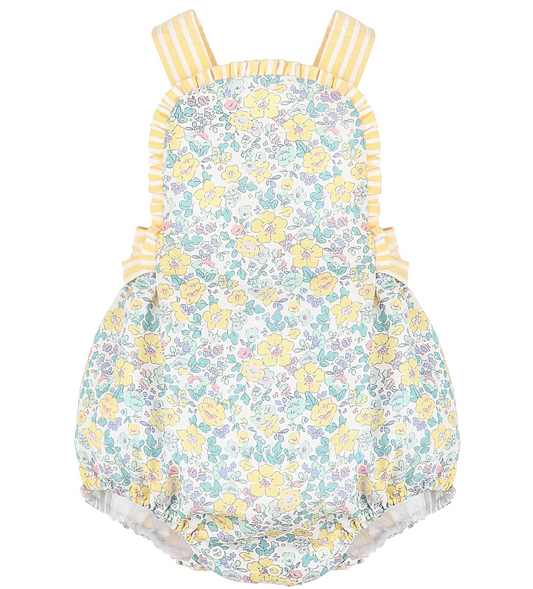 toddle baby girl yellow floral summer romper