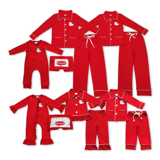 Family Matching Christmas Santa Claus button down pajama set