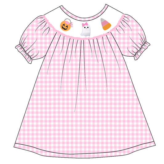Halloween ghost pumpkins candy corn wholesale girls boutique dress
