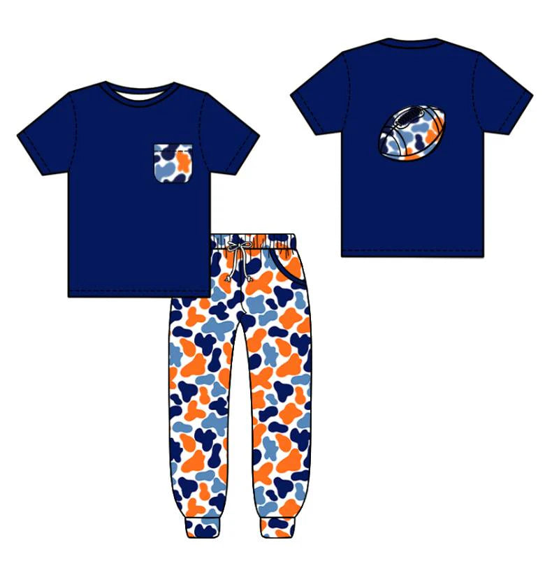 Toddle kids boy football team design short sleeve outfit