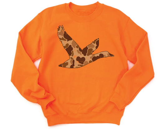 Camouflage duck baby boy orange long sleeve boutique top