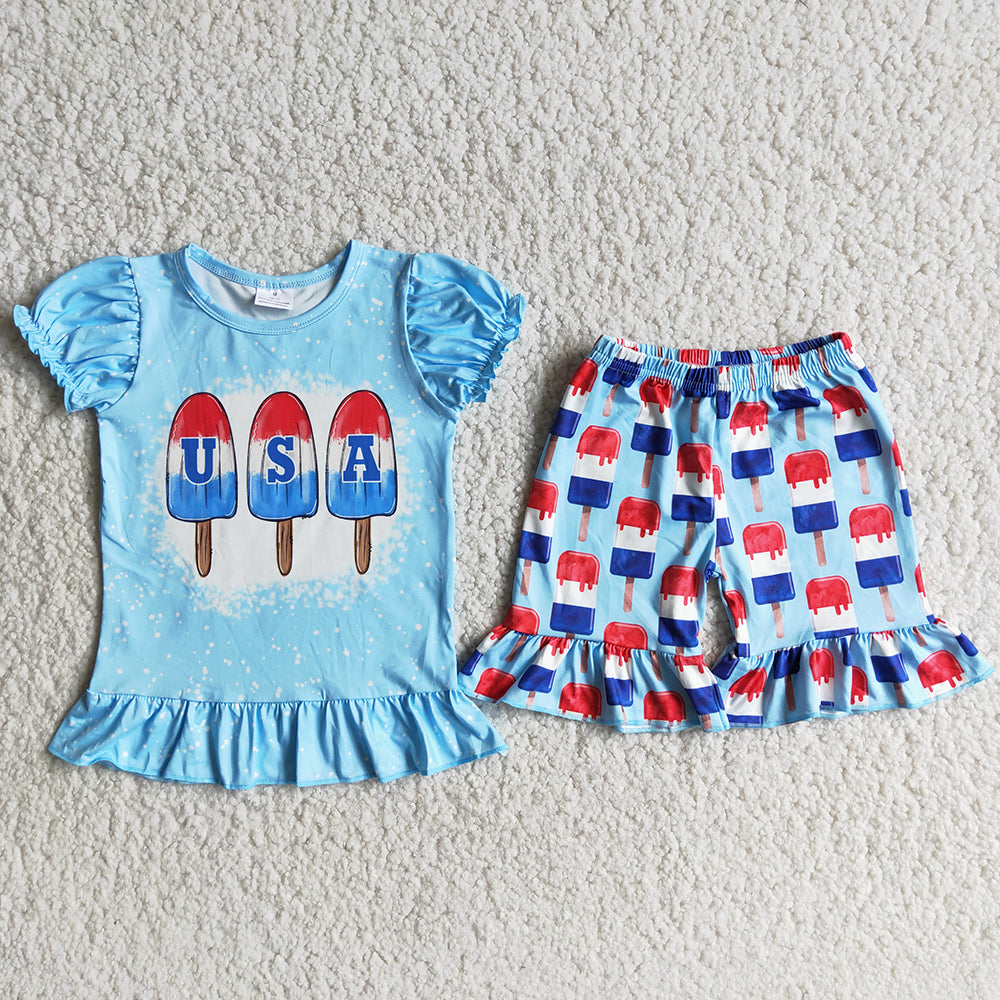 sister brother July 4th summer short set