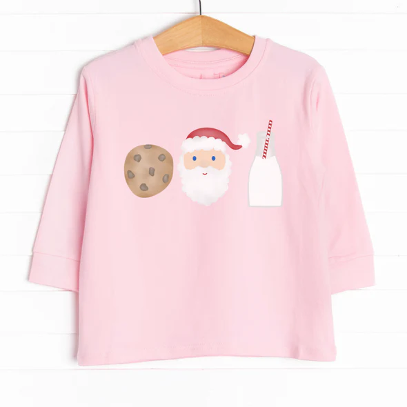 Kids girls long sleeve Christmas Santa Claus Shirt