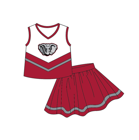 baby girls elephant print cheer skirt outfit