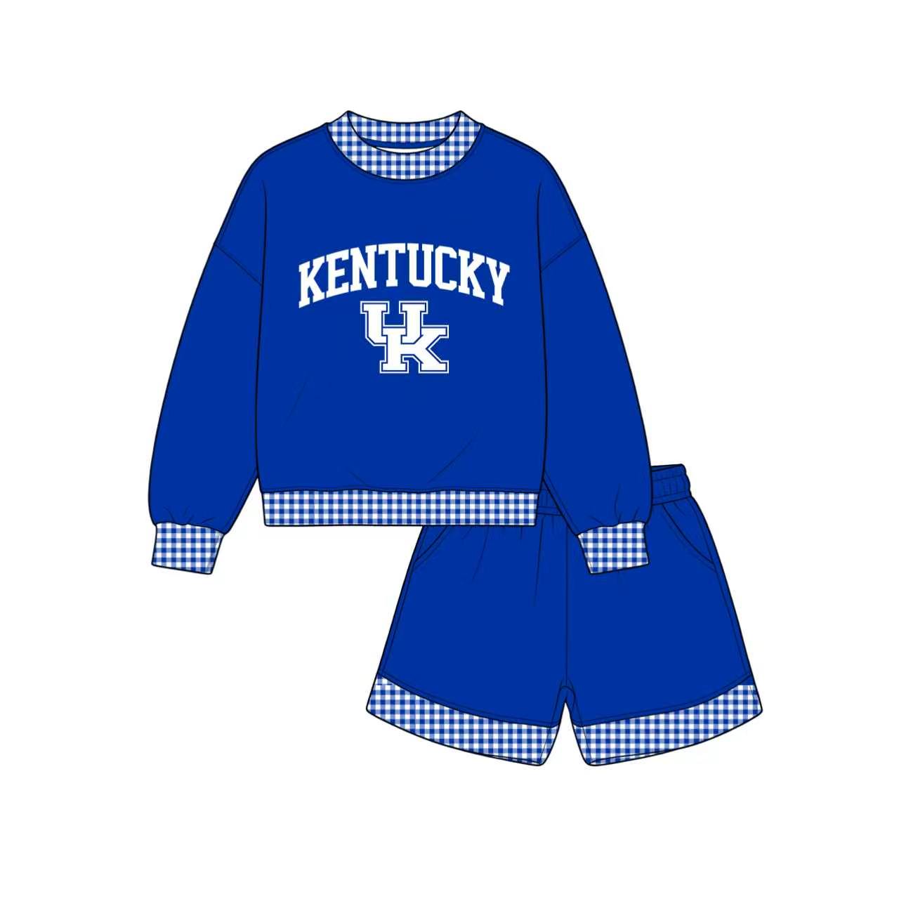 KENTUCKY long sleeve pullover top matching shorts girls outfit preorder
