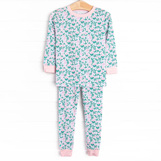 Kids baby flowers design matching pajam set