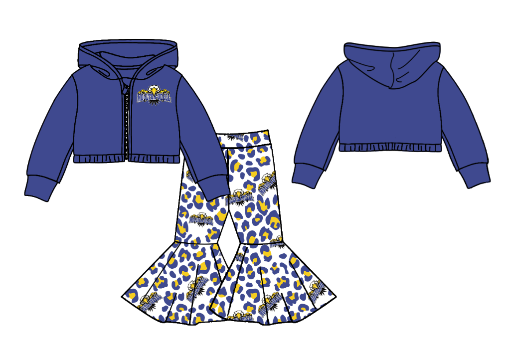 custom order baby girls  team jacket bell pants outfit