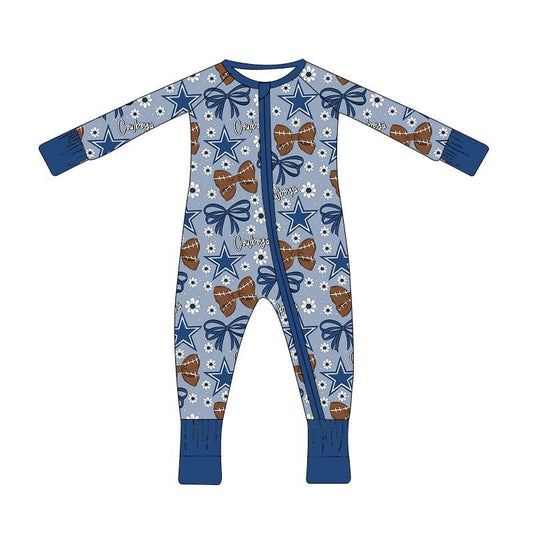 Team design kids long sleeve zip romper