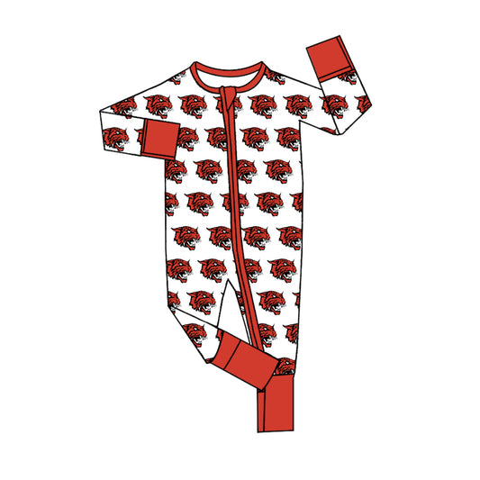 Custom team design kids long sleeve zip romper