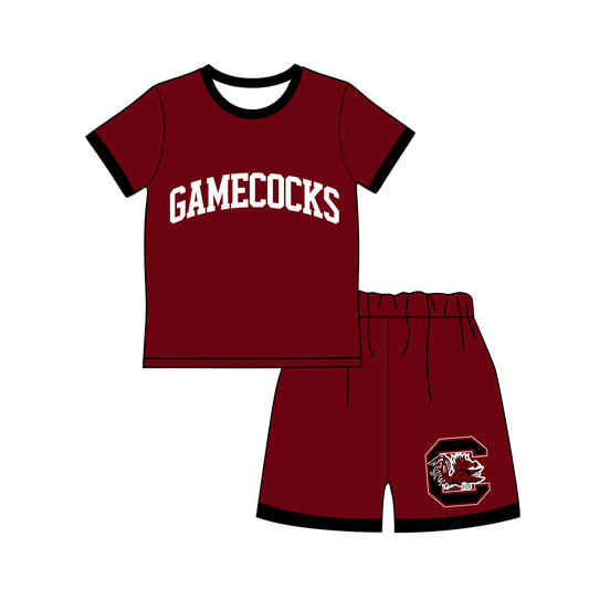 Custom team short sleeve top matching shorts boy summer outfit