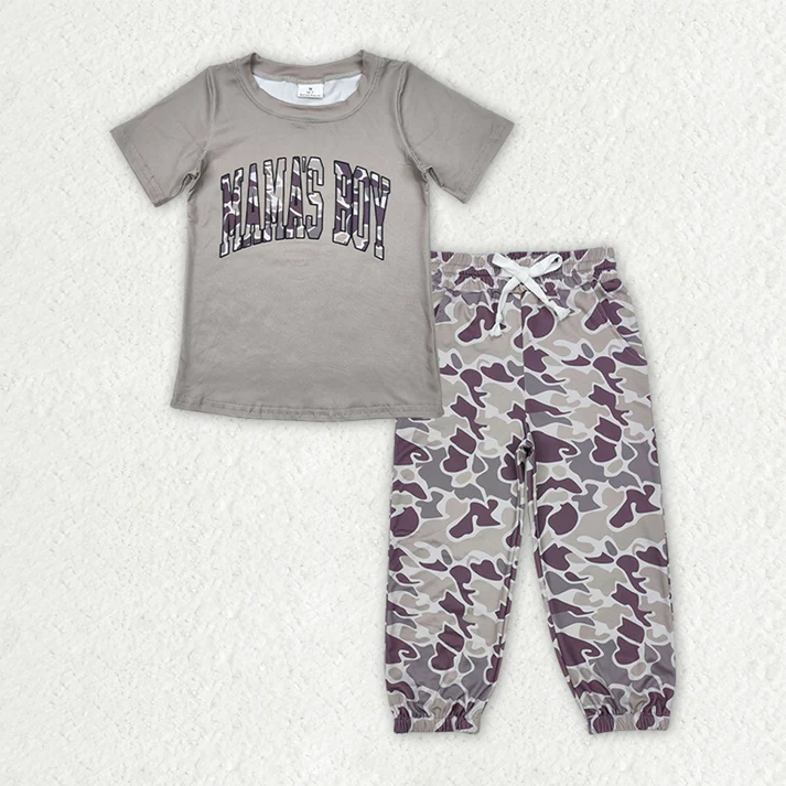 Mamas boy shirt grey camo pants outfit
