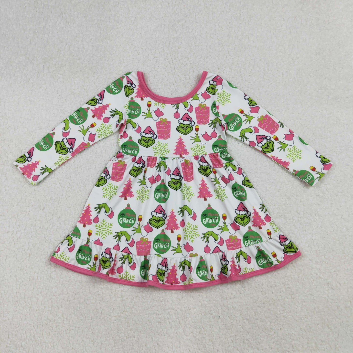 Christmas green face kids matching pajama set