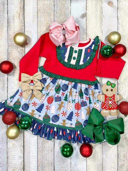 toddle baby girls Christmas long sleeve dress