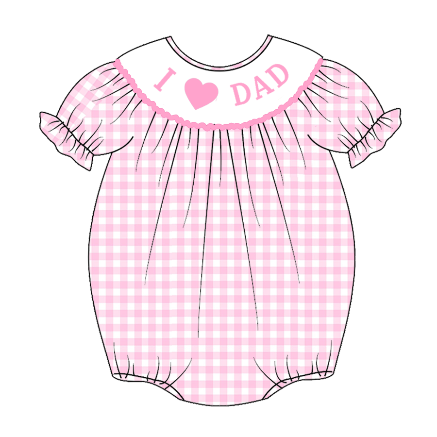 I love dad Fathers day wholesale kids girls boutiqie romper